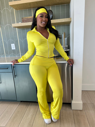 In Transit Set w/ Headband- Yellow