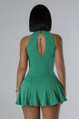 No Small Talk Mini Dress- Green
