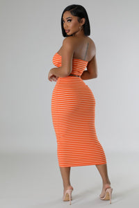 Switching Lanes Skirt Set- Orange