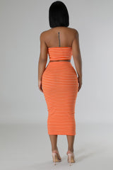 Switching Lanes Skirt Set- Orange