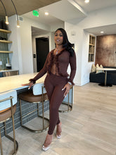 Feelin’ Myself Feather Legging Set- Mocha