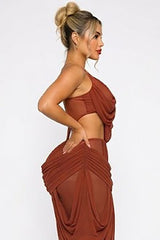 Private Affair Cutout Dress – Rust
