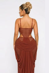 Private Affair Cutout Dress – Rust