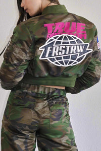 Camo Patchwork Bomber Jacket