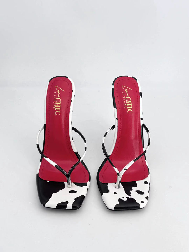 Moo La La Heel- Cow Print