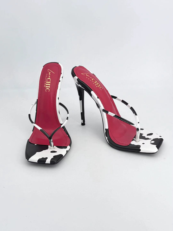 Moo La La Heel- Cow Print