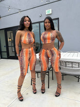 Venom Vision Halter Capri Set – Orange Python