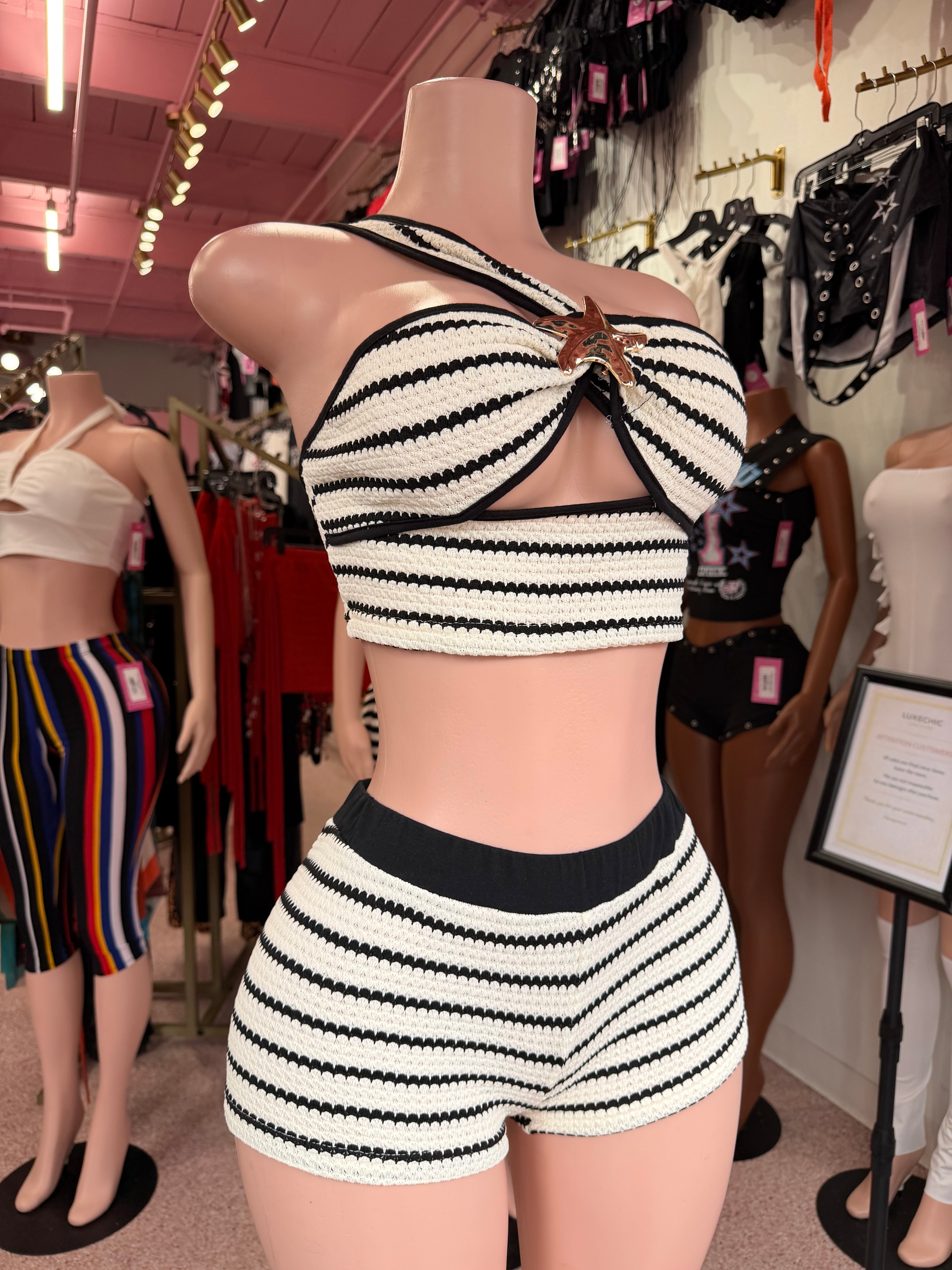 Star Of The Shore Short Set – Black/White