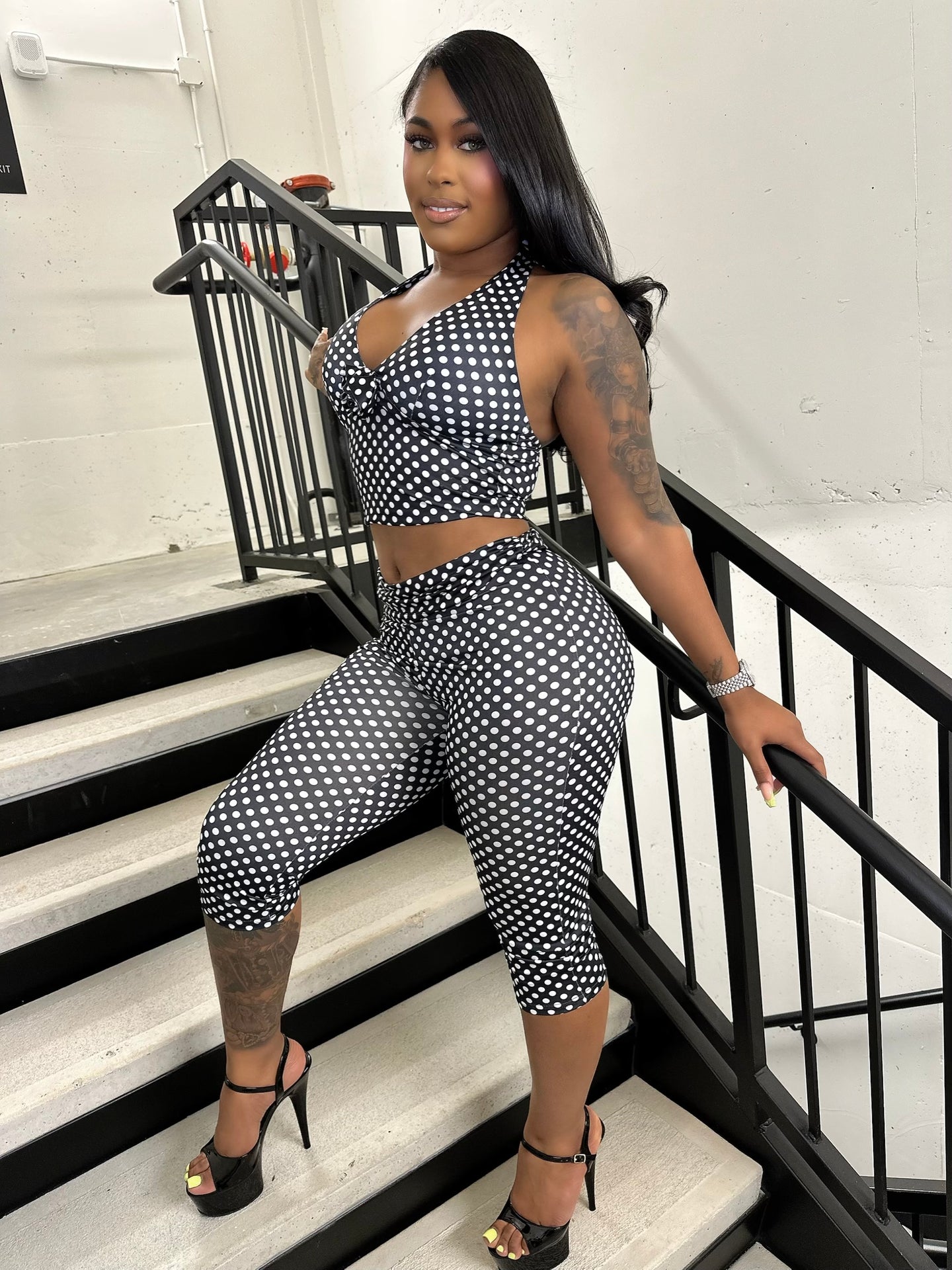 Perfectly Spotted Baddie Set – Black/White