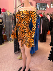 Caged Animal Ruched Dress