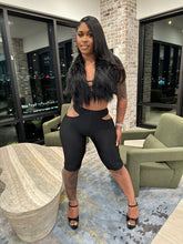 Bad Intentions Fur Capri Set – Black