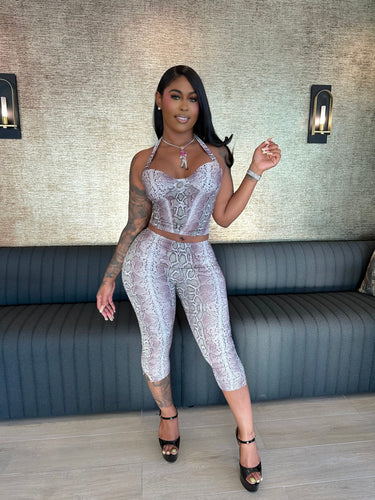 Python Pressure Capri Set – Snake Print