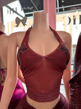 Crossfire Halter Top – Burgundy