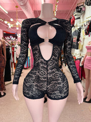 Tempt Me Tonight Romper – Black 🖤