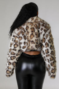 Luxe Leopard Print Faux Fur Jacket