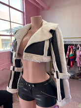 Frostbite Moto Crop Jacket – Black/Cream