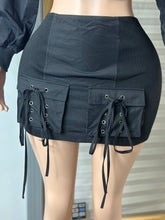 Bomber Mini Skirt Set- Black