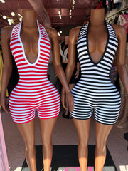Strip Tease Lace-Up Romper