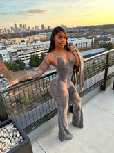 Washed Zip-Up Crop Jacket & Flare Jumpsuit Set- Black