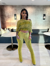 Melted Minerals Pant Set- Olive Yellow