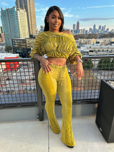 Melted Minerals Pant Set- Olive Yellow