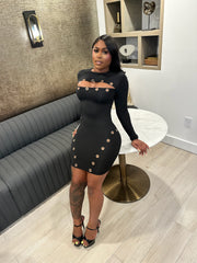 Hooked on You Bodycon Dress– Black