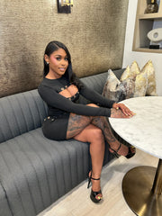 Hooked on You Bodycon Dress– Black