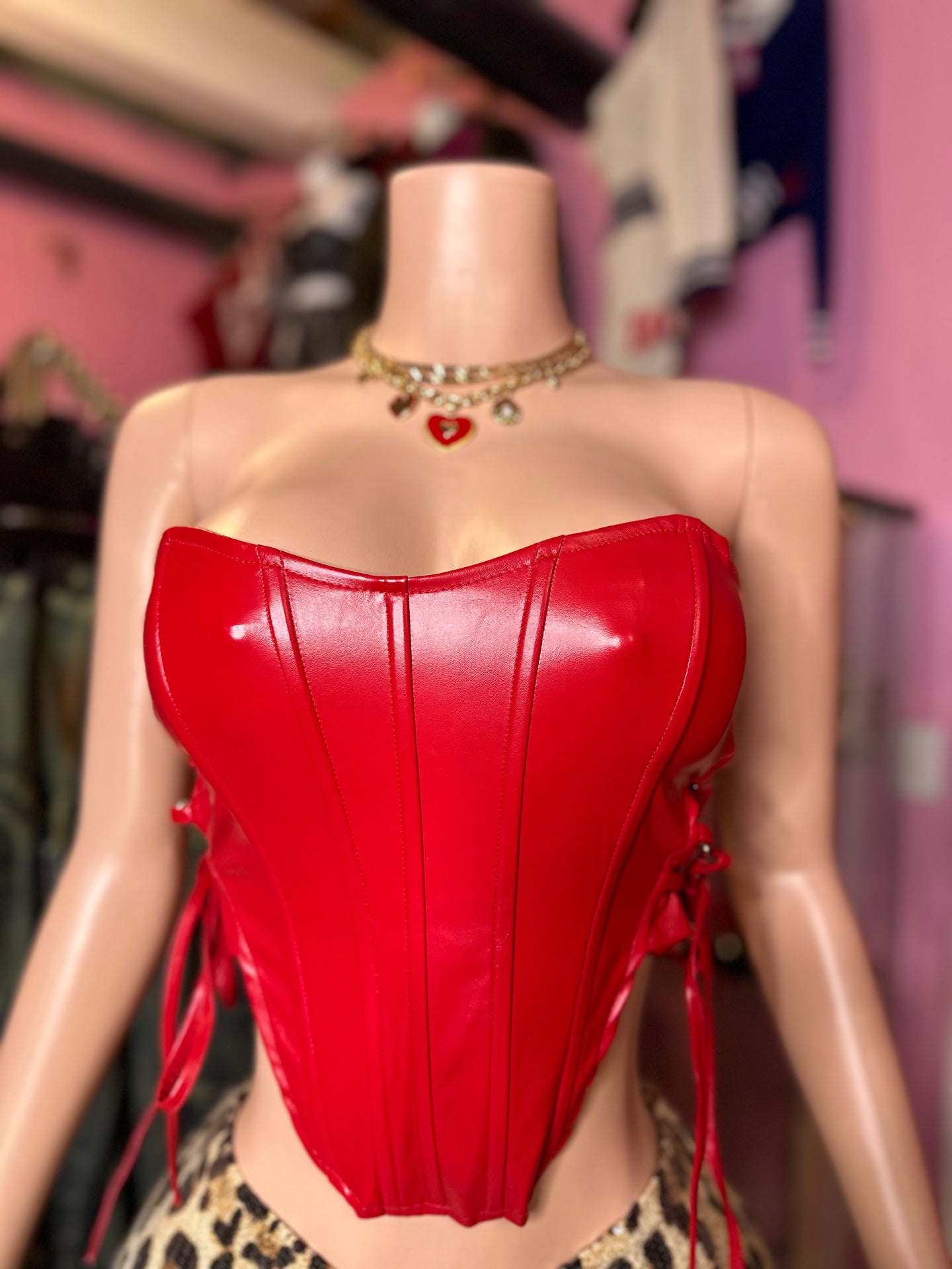 Sculpted Mami Corset- Red