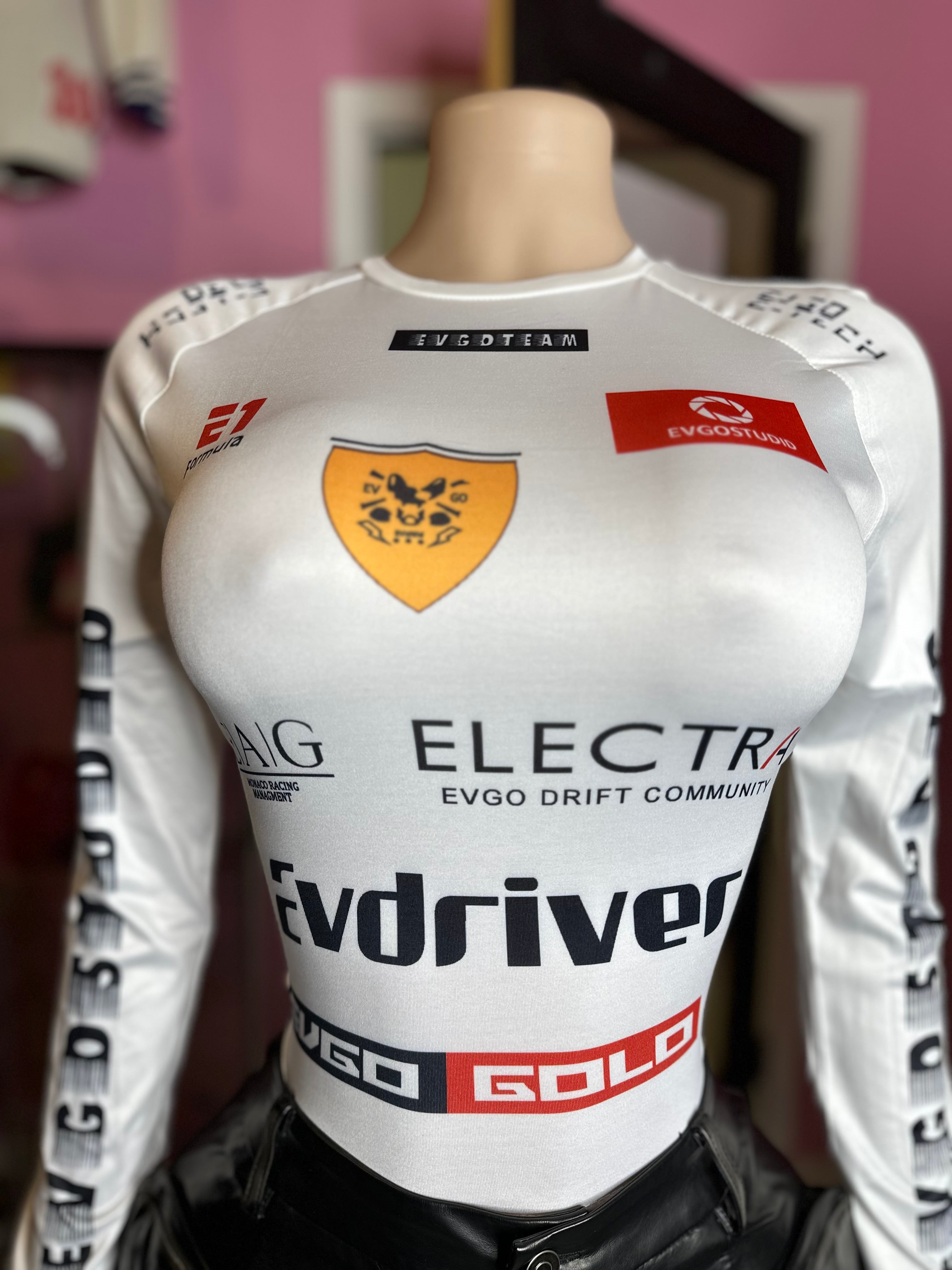 Electra Long Sleeve Graphic Top- White