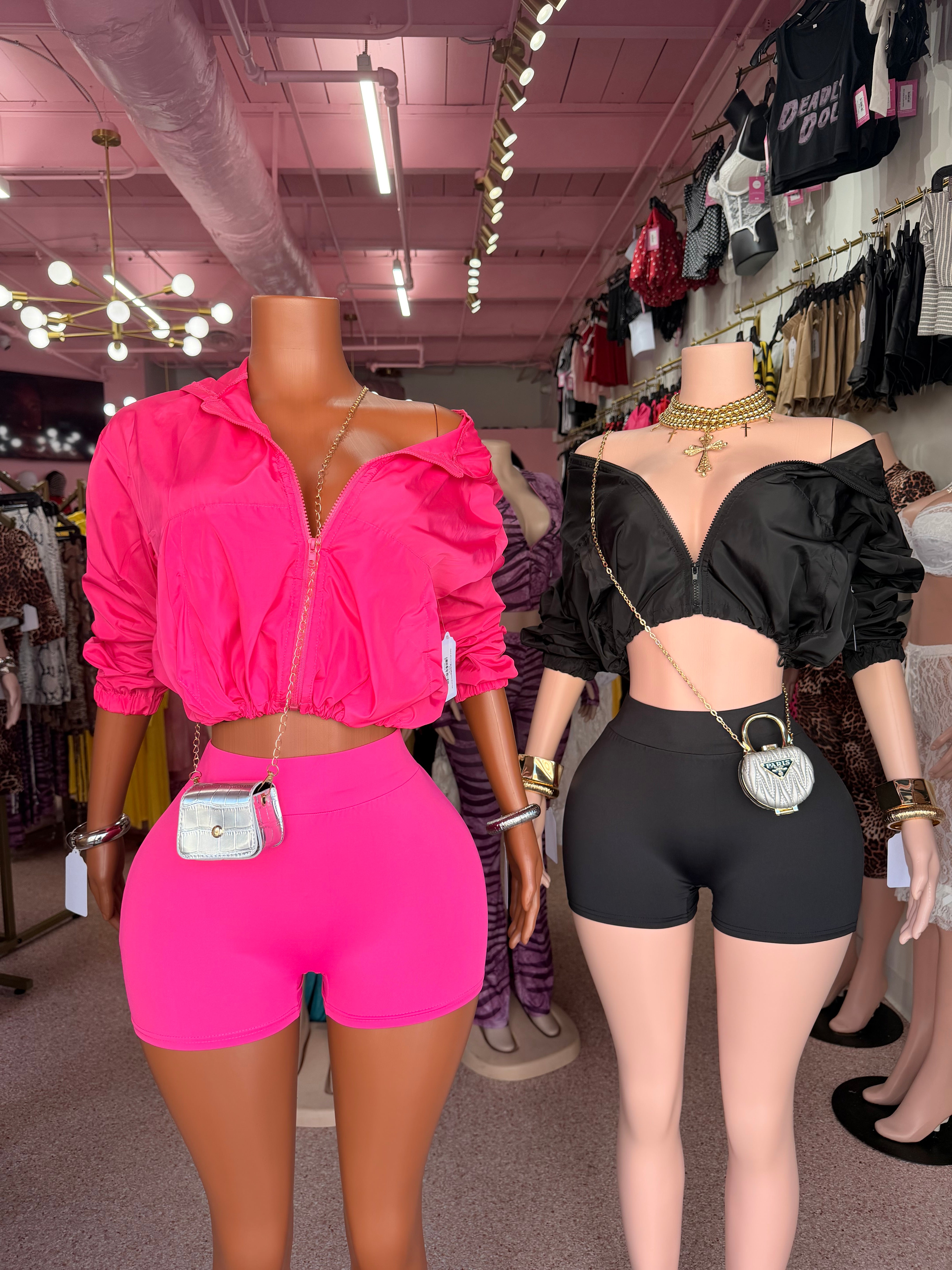 Catch Me Outside Windbreaker Short Set