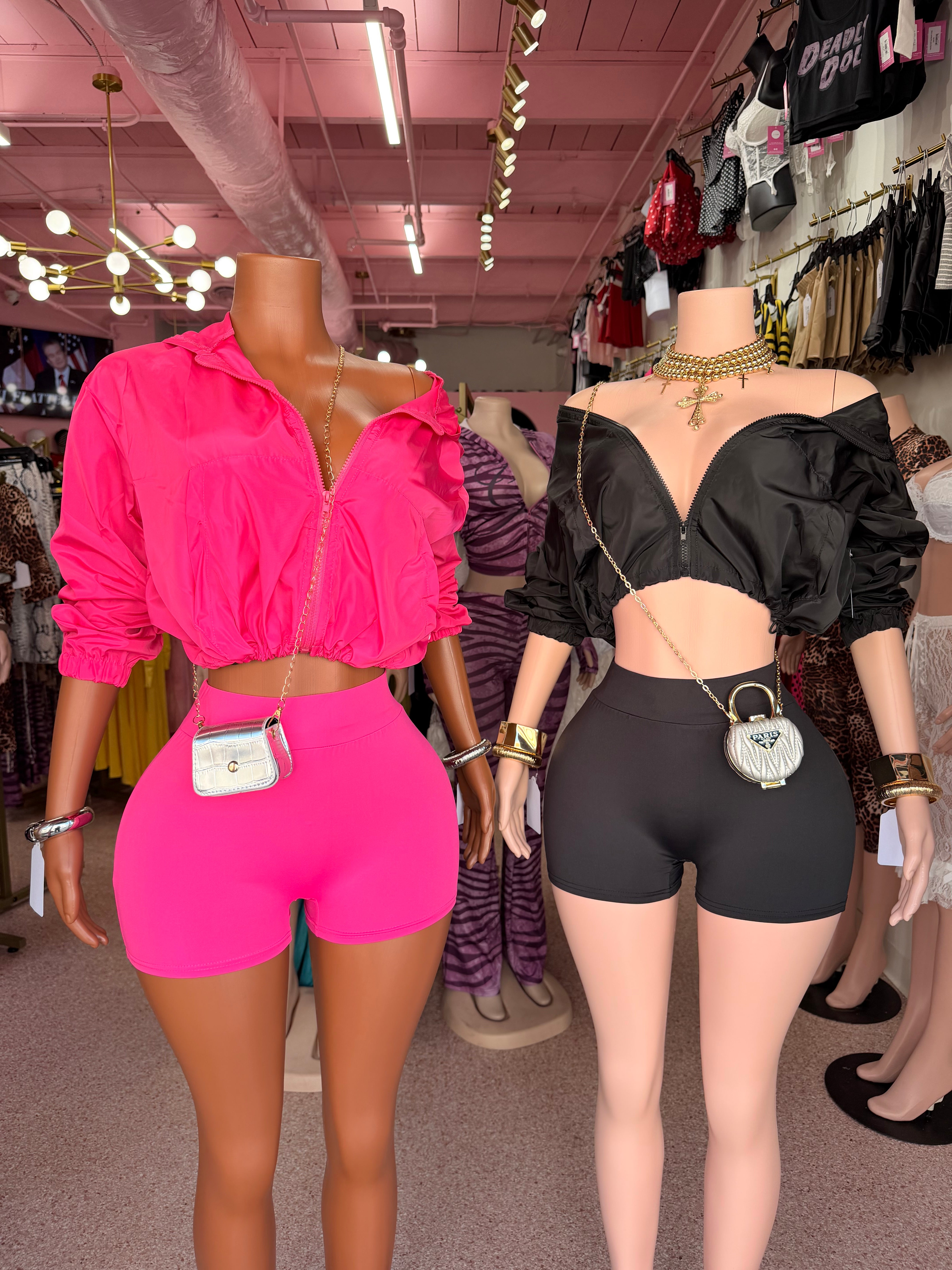 Catch Me Outside Windbreaker Short Set