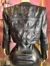 (Pre-Order 5-7 days then ship)Chic European Style Double-Breasted Cropped Leather Jacket