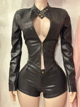 PU Executive Edge Moto Jacket & Short Set