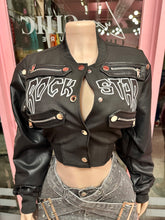 Rockstar Attitude Cropped Bomber Jacket – Black