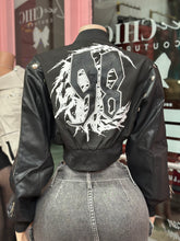 Rockstar Attitude Cropped Bomber Jacket – Black