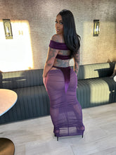 Velvet Temptation Ruched Skirt Set- Purple