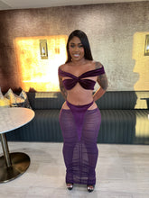 Velvet Temptation Ruched Skirt Set- Purple