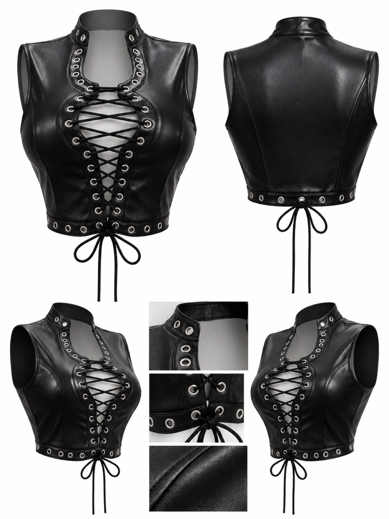 Bad Decisions Lace-Up Top – Black