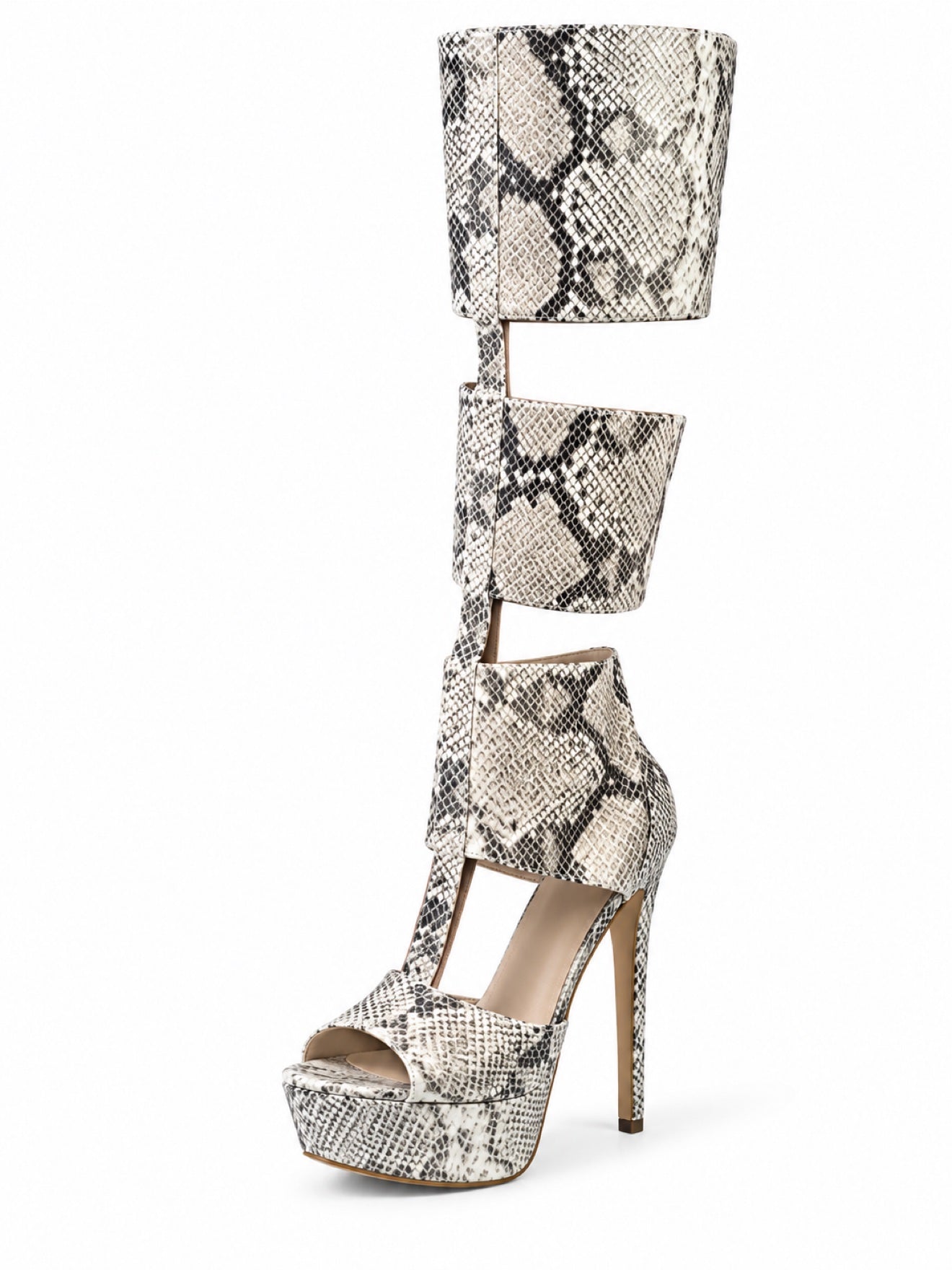 Poison Ivy Platform Boots – Beige