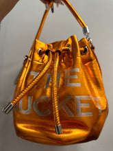 The Tote Metallic Bucket Bag- Orange