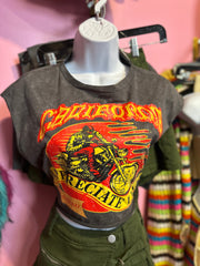 Appreciate Life Graphic Crop Top- Gray