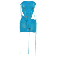 Play It Safe Knitted Skirt Set- Blue