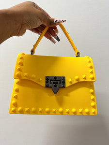 Studded Clutch- Yellow