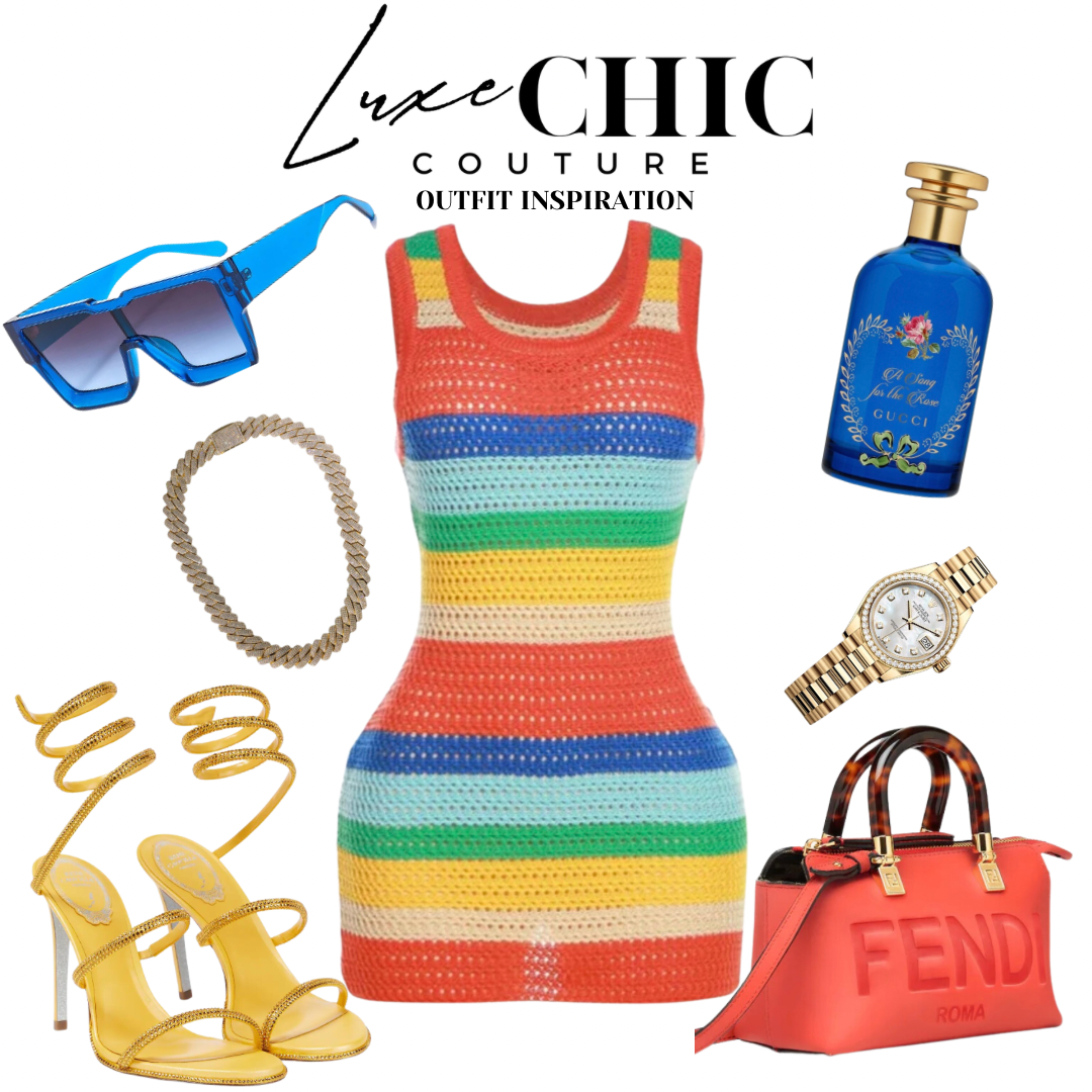 Starburst Knitted Dress- Multi