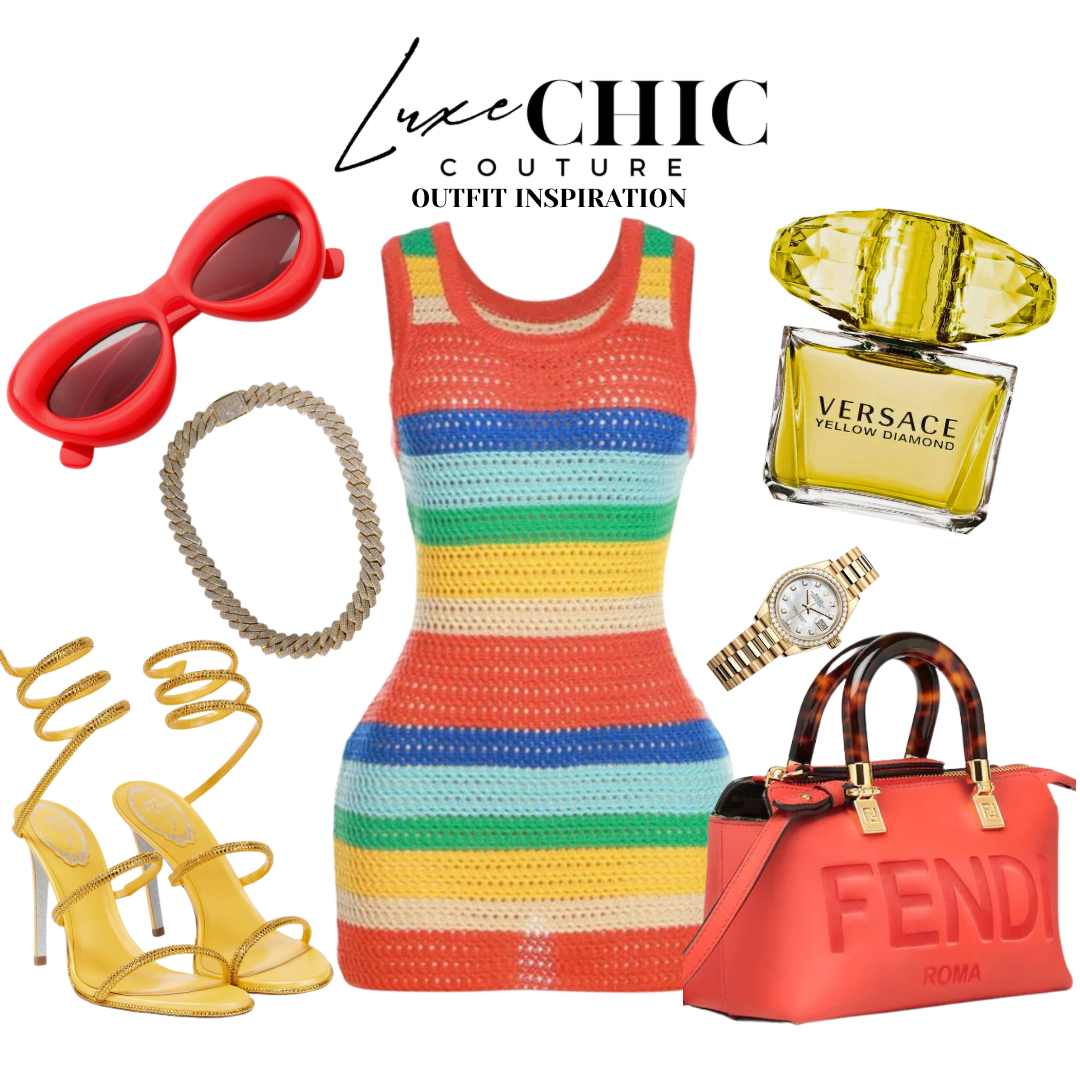 Starburst Knitted Dress- Multi