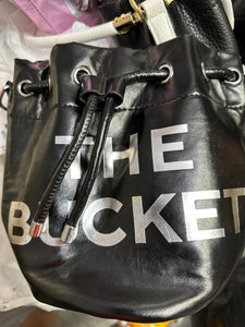 The Tote Metallic Bucket Bag- Black