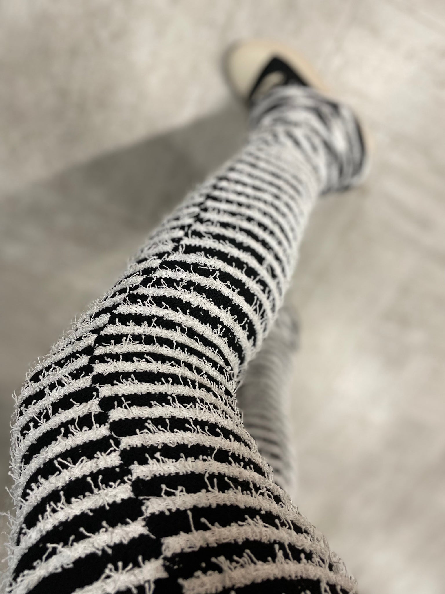 Nina Stacked Fuzzy Leggings- Black