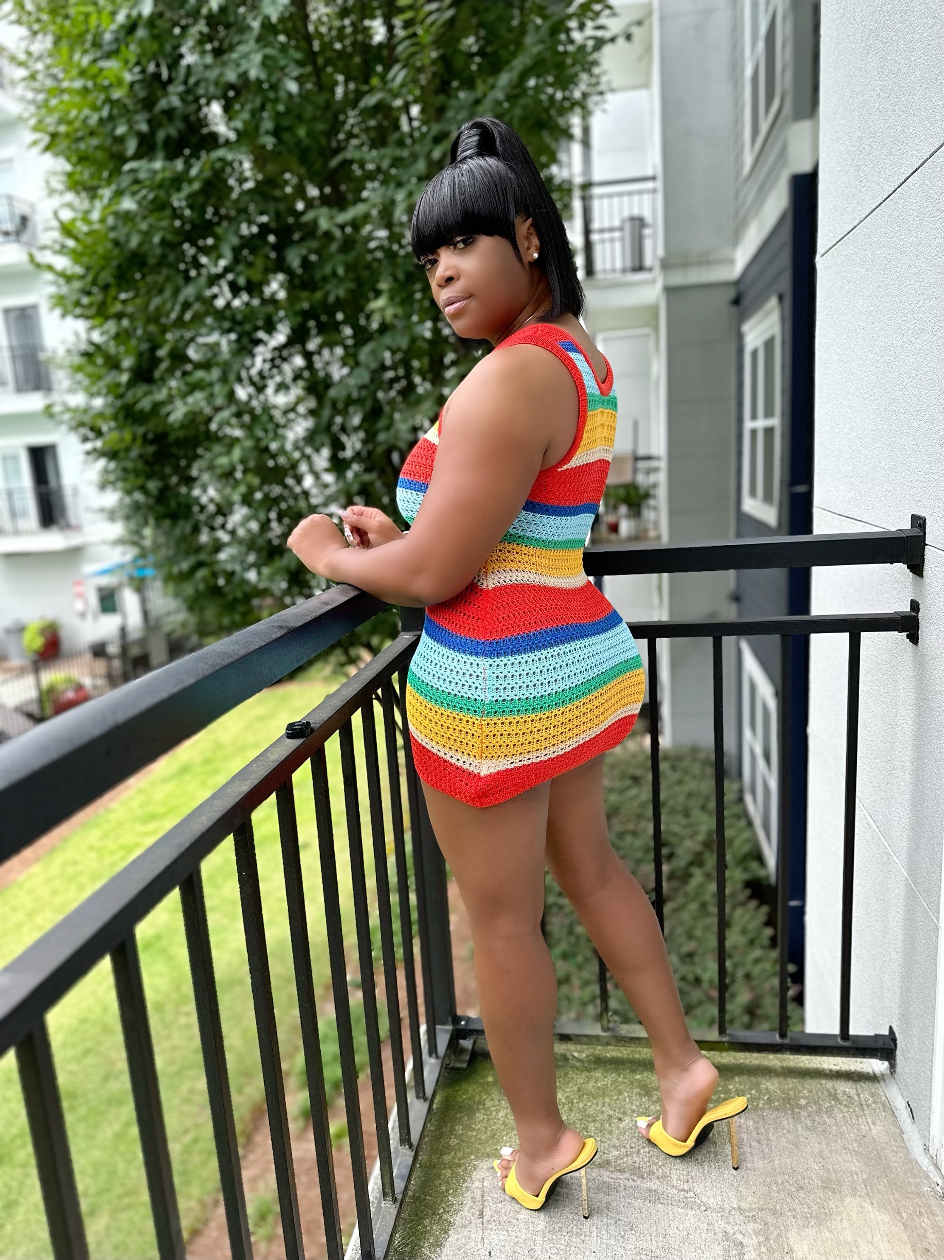 Starburst Knitted Dress- Multi