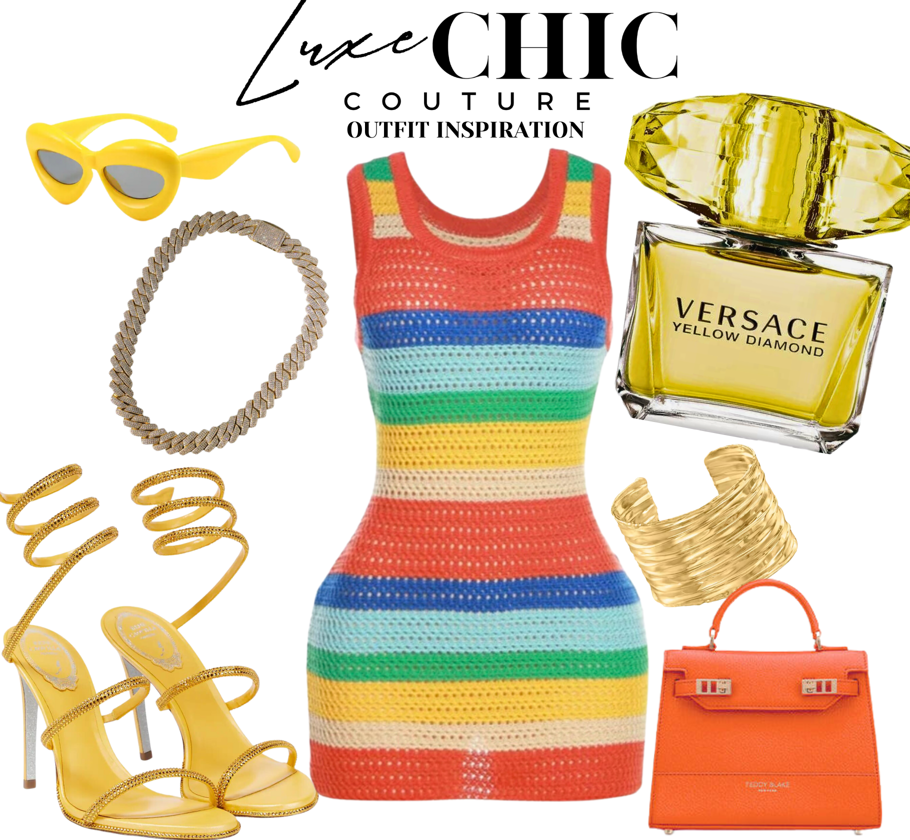 Starburst Knitted Dress- Multi