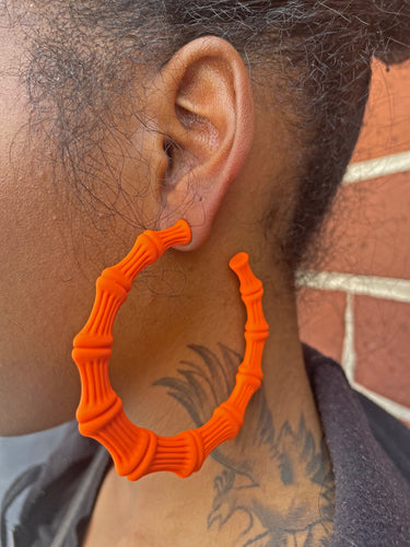 Bamboo Earrings- Orange